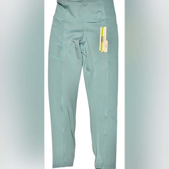 NICOLE MILLER SPORT LEGGINGS WOMEN BLUE ANKLE LENGTH POCKET-WORKOUT SIZE LARGE - Picture 3 of 13